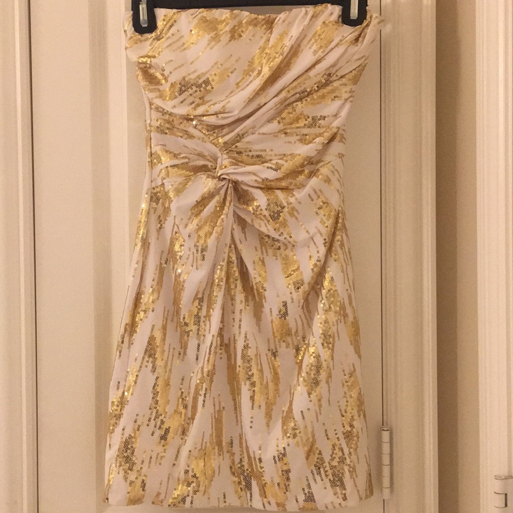 Arden B Gold and white dress.